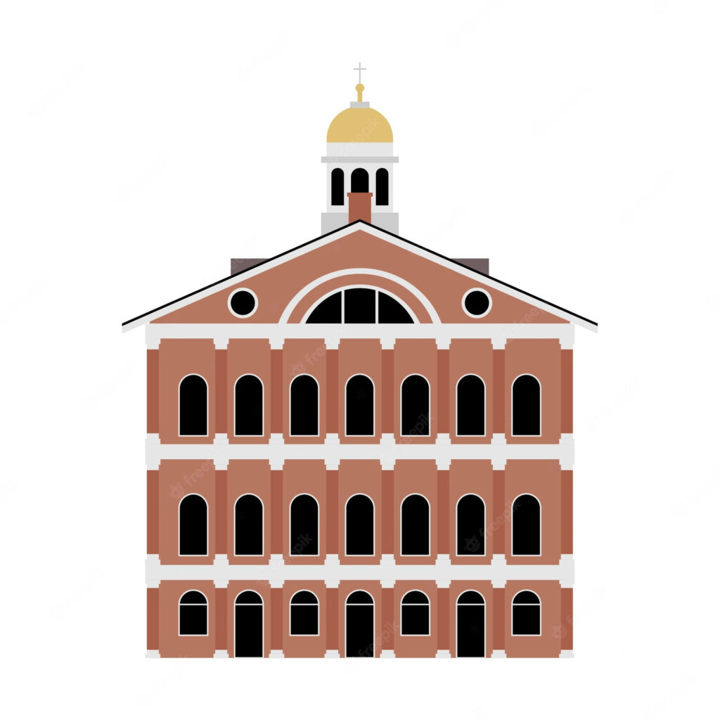 Minimalist Faneuil Hall Wallpaper - Historic Charm Meets Modern Design