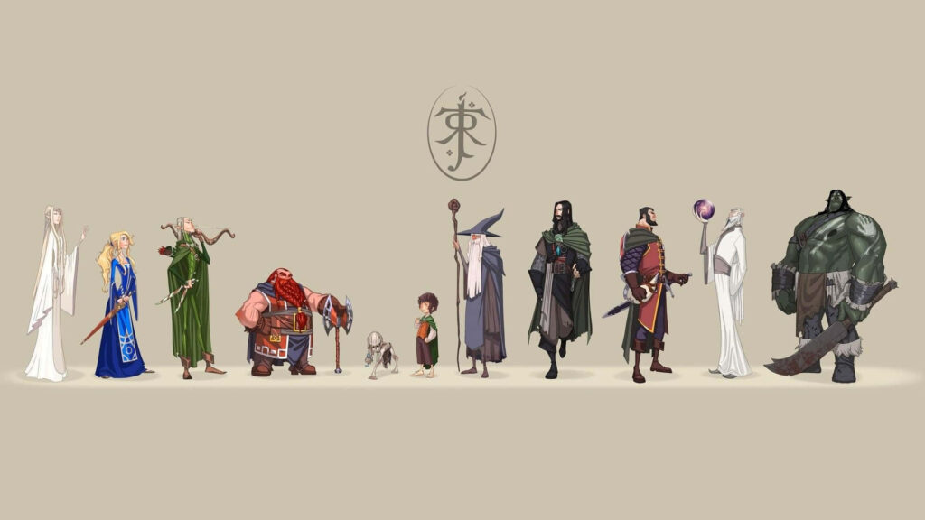 Diverse Fantasy Characters Wallpaper: Minimalist Adventure Lineup