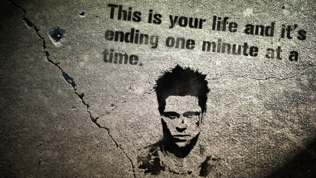 Minimalist Fight Club Wallpaper: Iconic Quote & Gritty Design