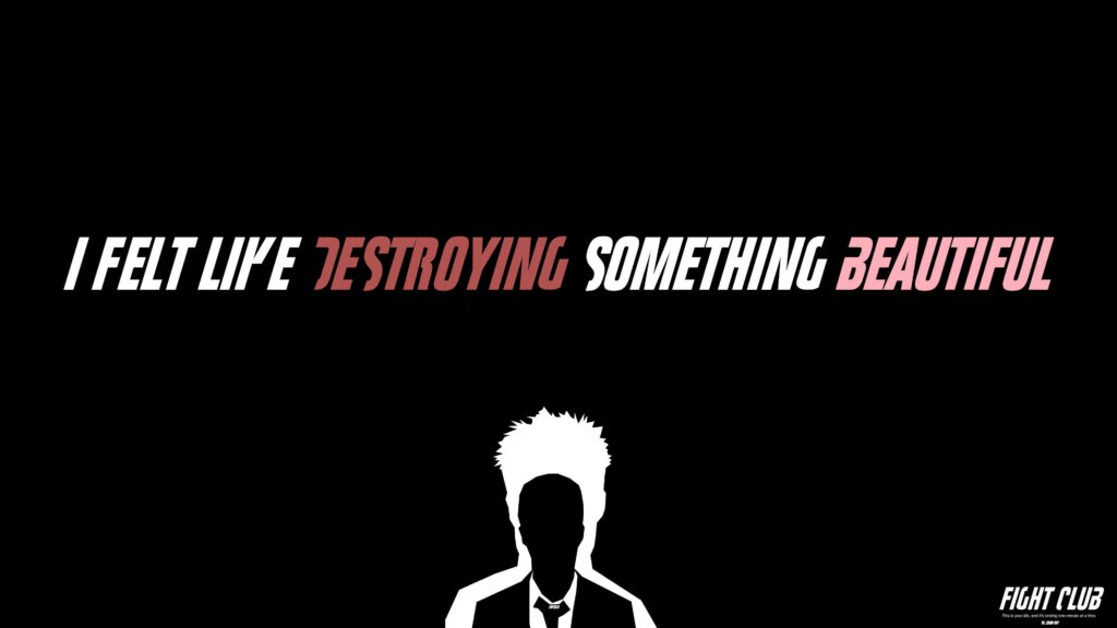 Bold Fight Club Wallpaper: 'Destroying Something Beautiful' Design