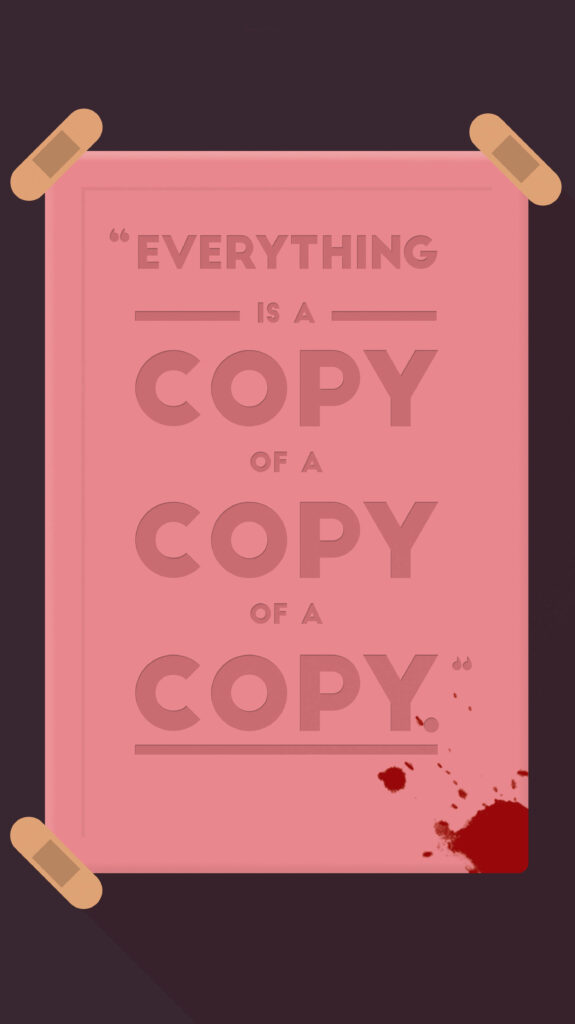 Edgy Fight Club Wallpaper: 'Everything is a Copy' Bold Design