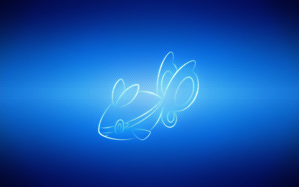 Minimalist wallpaper with sleek white Finneon outline on vibrant blue gradient textured background