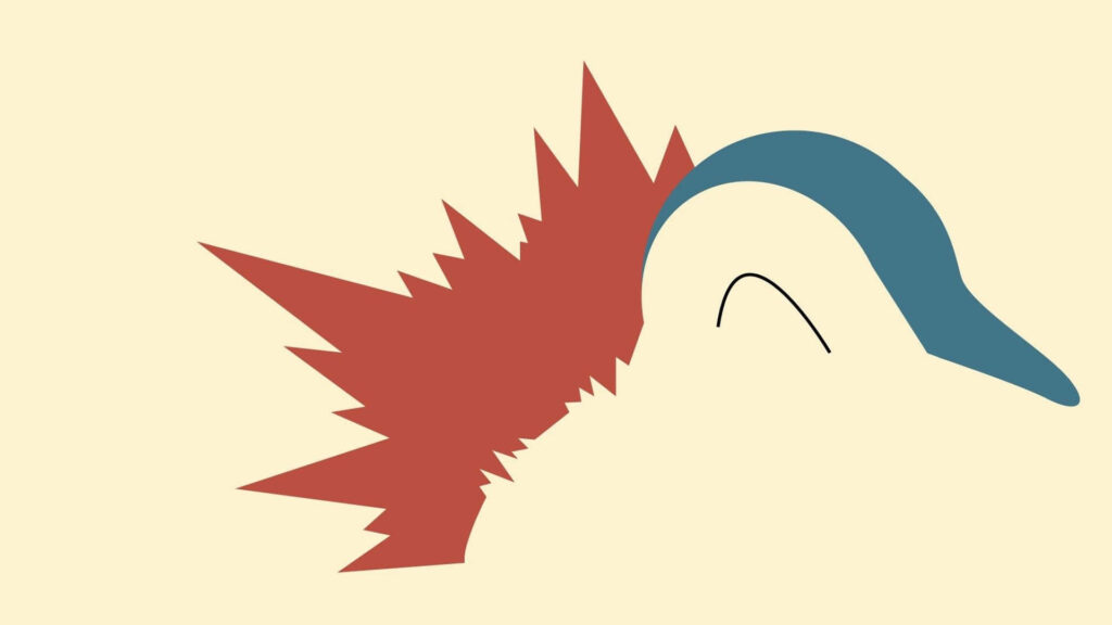 Minimalist Fire-Type Pokemon Wallpaper on Cream Background
