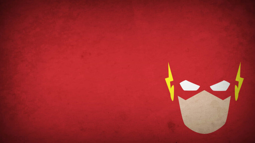 Stylized Flash Mask Wallpaper: Bold Red Minimalist Background