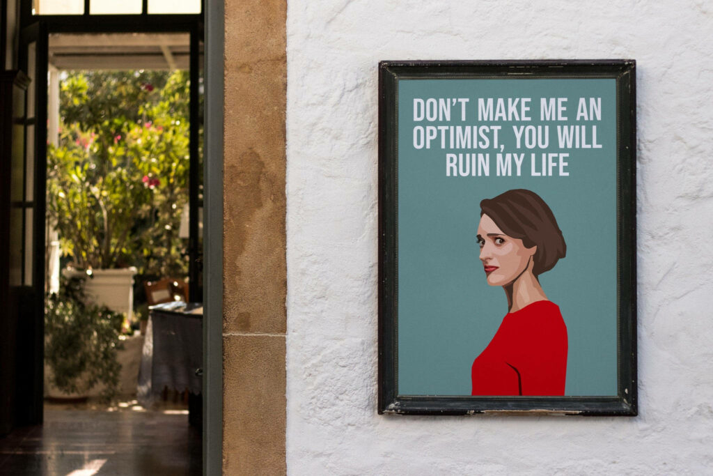 Minimalist Fleabag Quote Wallpaper: Wit & Humor Background Design