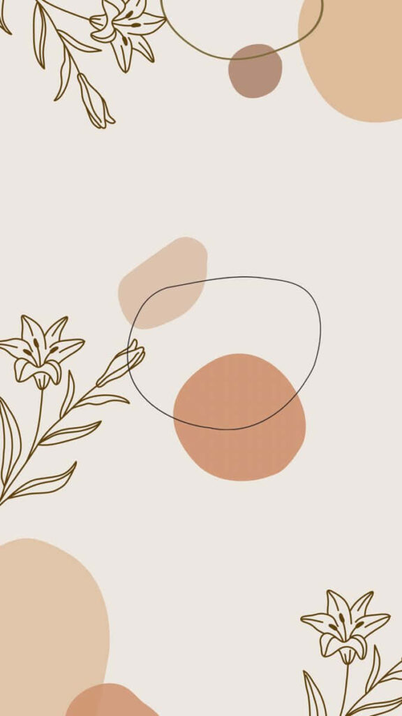 Pastel Minimalist Floral Wallpaper: Abstract Botanical Design