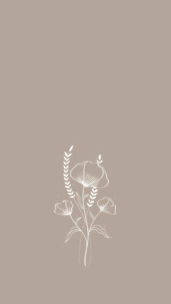 Minimalist Floral Wallpaper for iPhone: Ethereal Beige Background