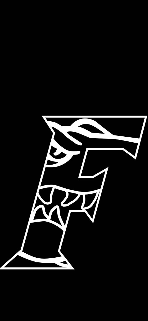 Minimalist Florida Gators F logo wallpaper white outline alligator on black background fan art