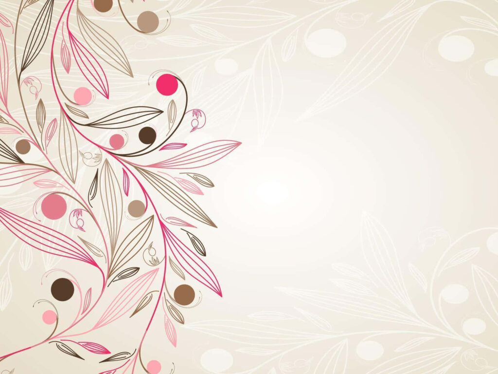 Minimalist Flower Wallpaper: Elegant Pink & Brown Design