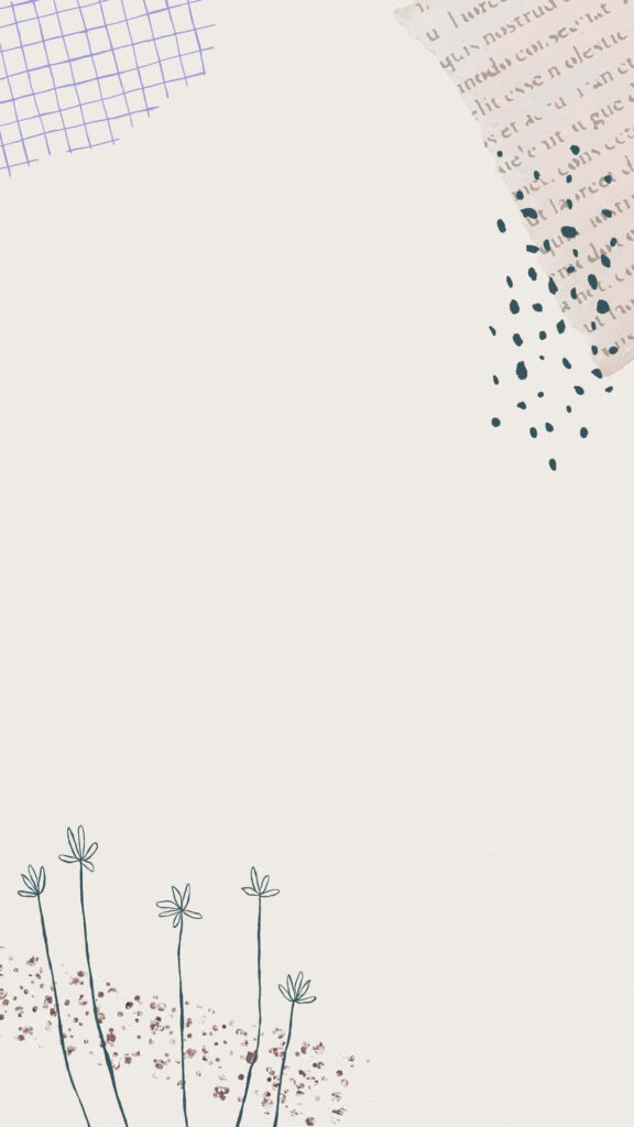 Minimalist Floral Wallpaper: Serene Hand-Drawn Design & Textures