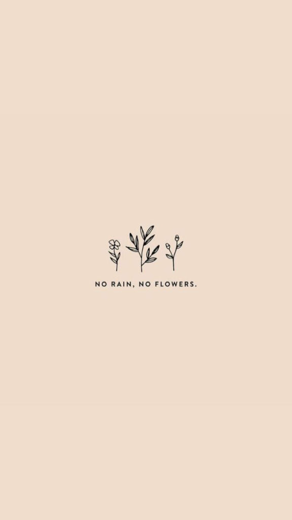 Minimalist Flower Wallpaper: No Rain, No Flowers Design