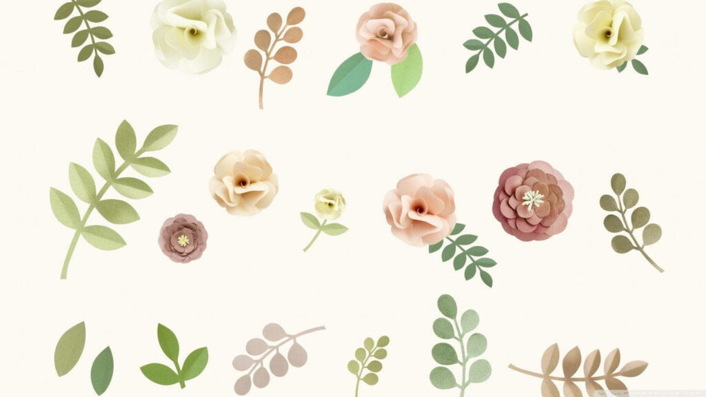 Minimalist Floral Wallpaper: Delicate Flowers on Soft Background