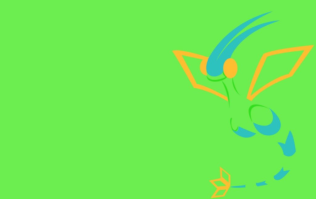 Minimalist Flygon vector wallpaper bright green background blue orange accents modern design