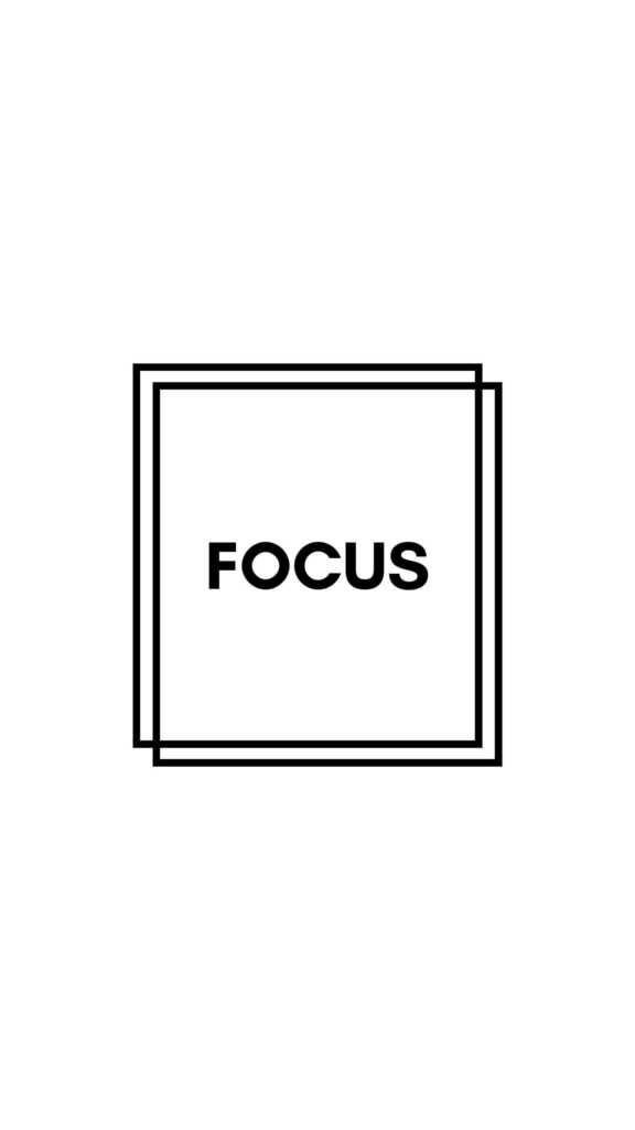 Minimalist FOCUS Wallpaper: Motivational Design with Double Square Border