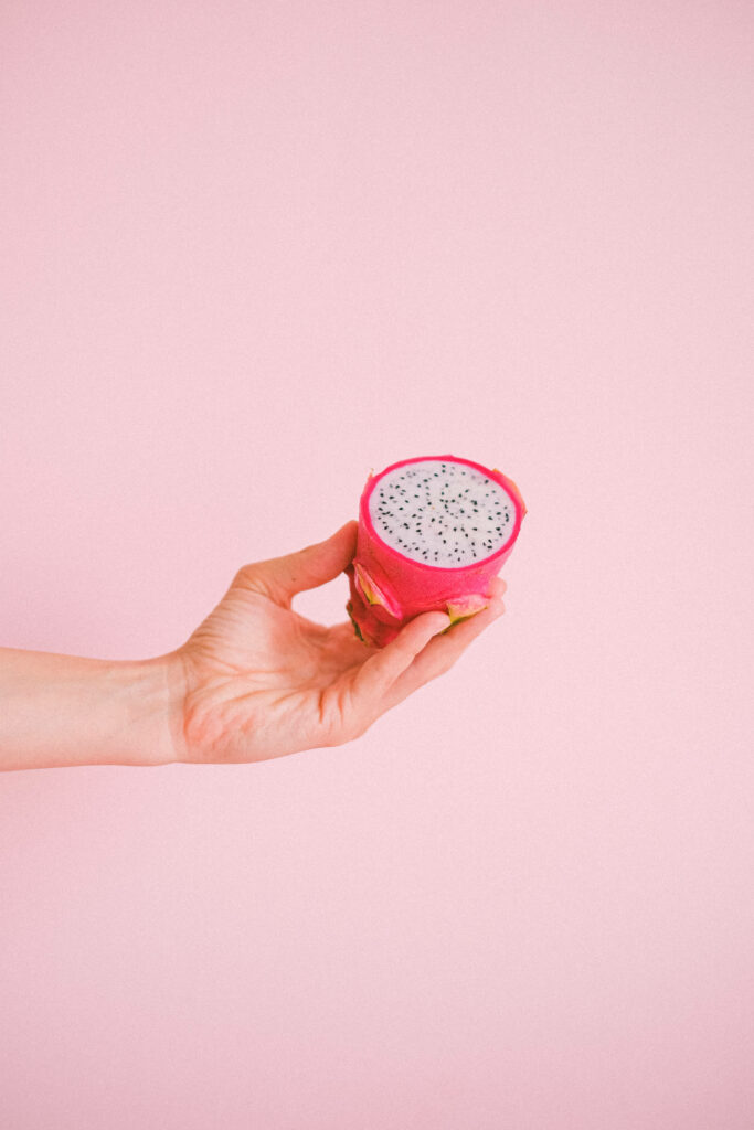Minimalist Food Photography: Pink Dragonfruit Wallpaper Background