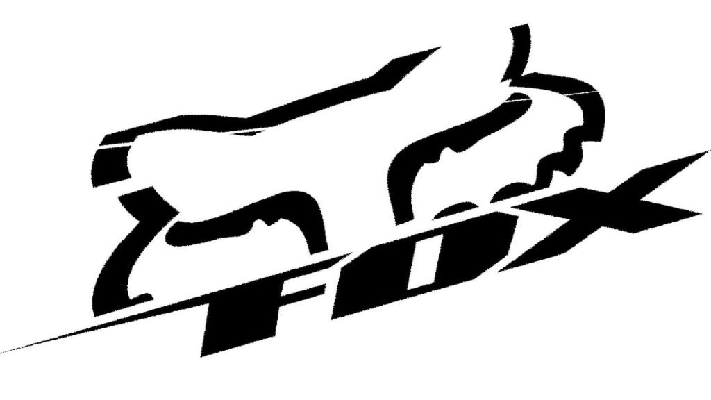 Minimalist Fox Racing logo wallpaper with black fox head emblem on white background for motocross fans