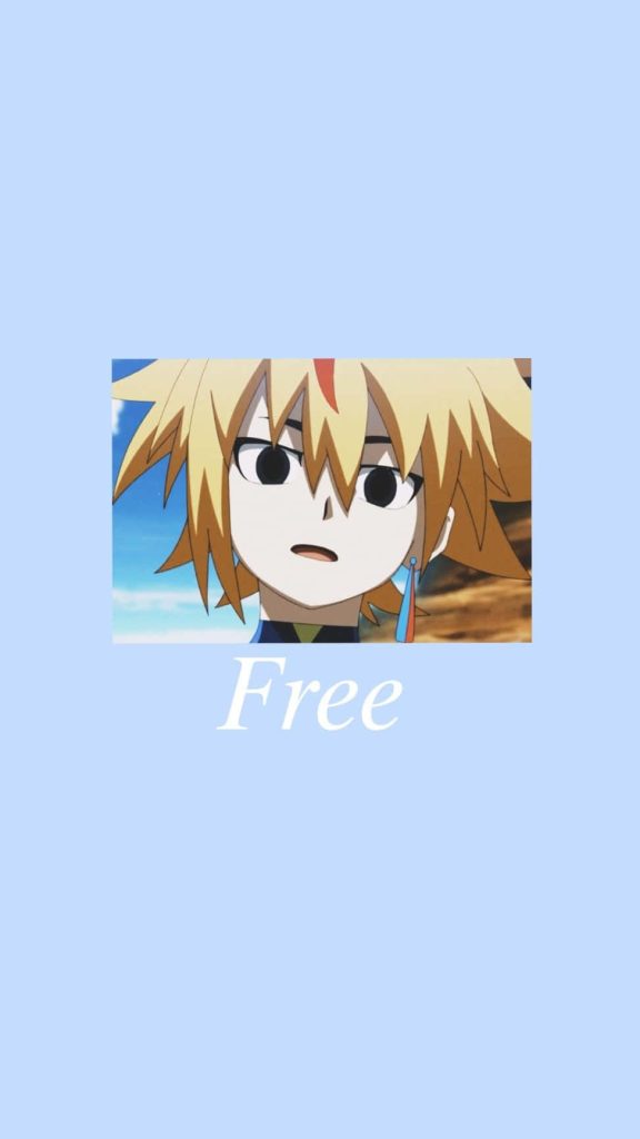Minimalist Free De La Hoya anime portrait wallpaper pastel blue background Beyblade Burst fan art