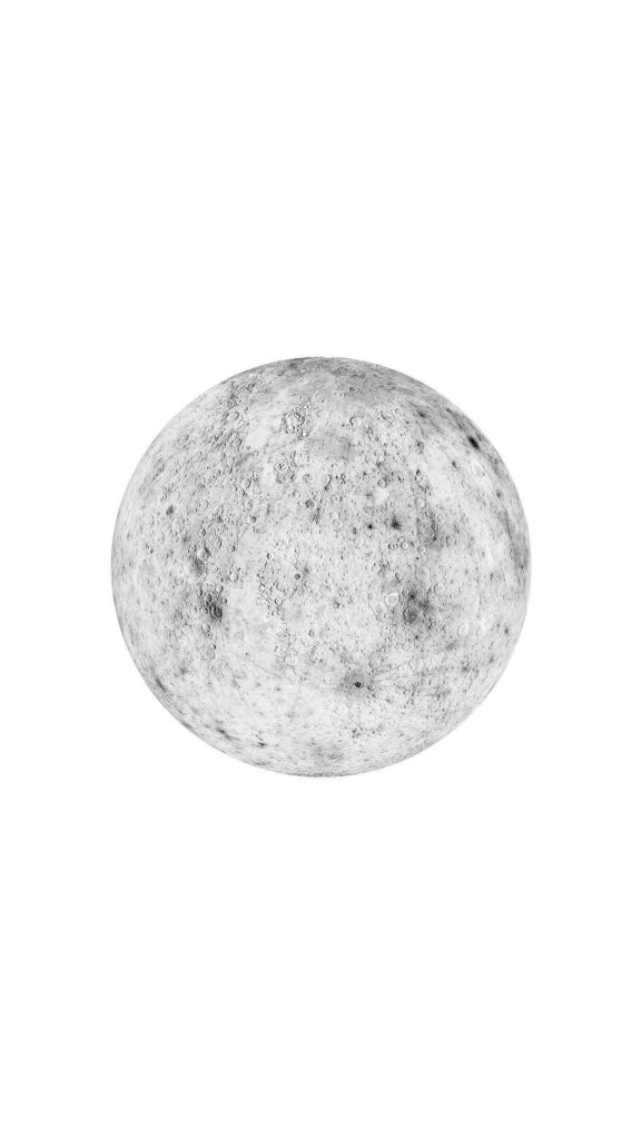 Minimalist Full Moon Wallpaper on White Background - High Resolution