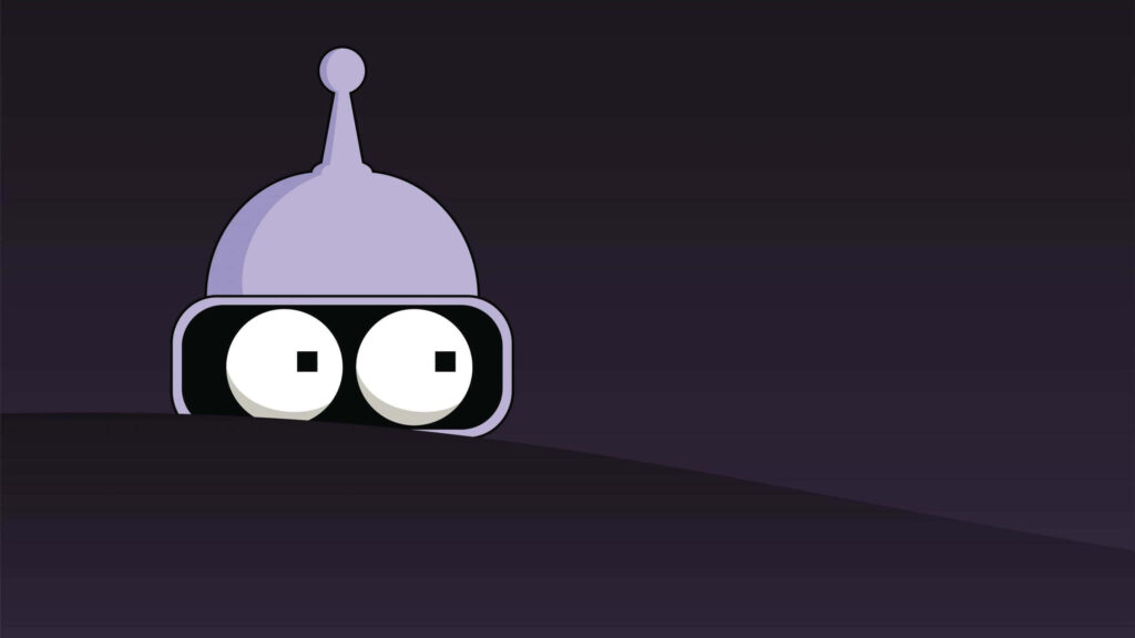 Minimalist Futurama Wallpaper: Bender's Eyes & Antenna Design