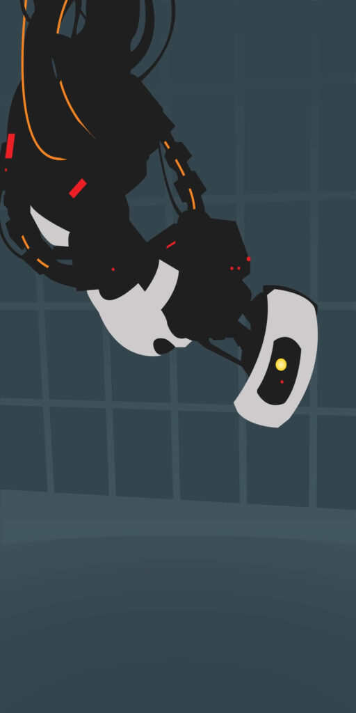 Minimalist GLaDOS Wallpaper: Futuristic Grid-Patterned Design