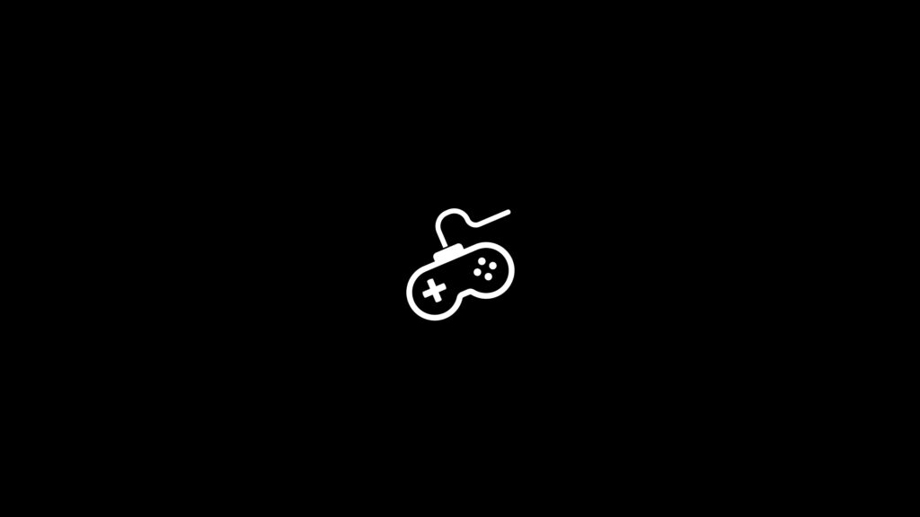 Minimalist Black Wallpaper with White Game Controller Icon