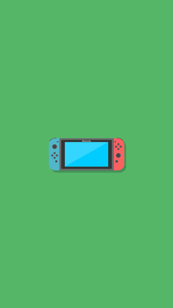 Minimalist Handheld Gaming Console Wallpaper on Green Background