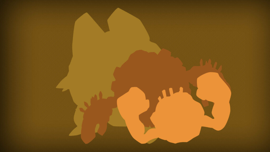 Minimalist Pokémon Geodude Evolution Wallpaper in Earthy Tones