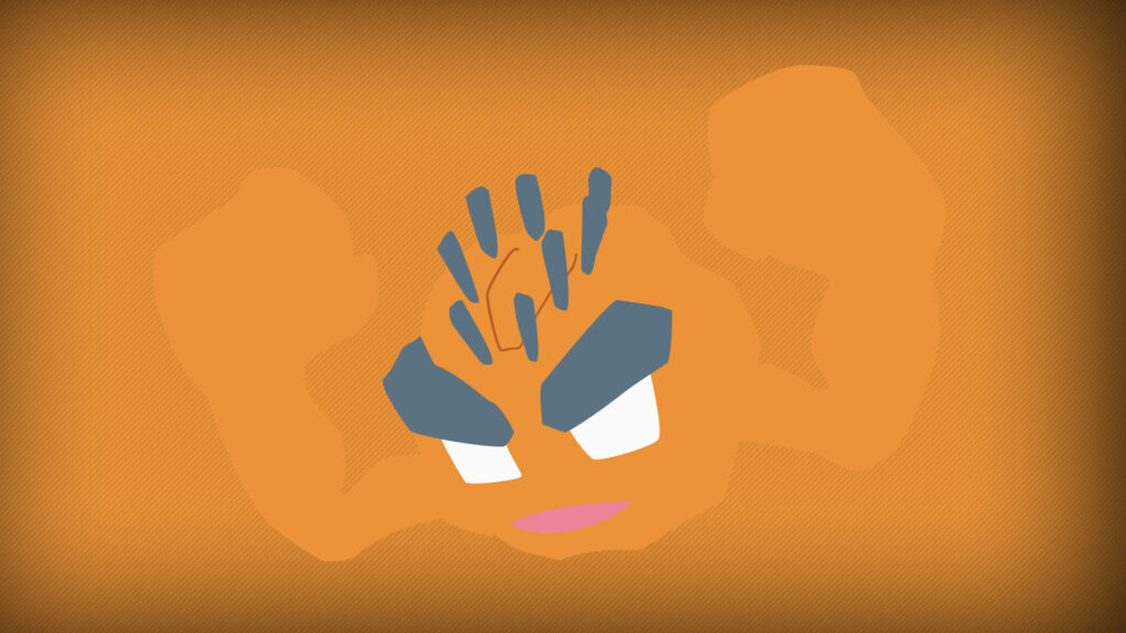 Minimalist Geodude Wallpaper: Sleek Orange Gradient Design