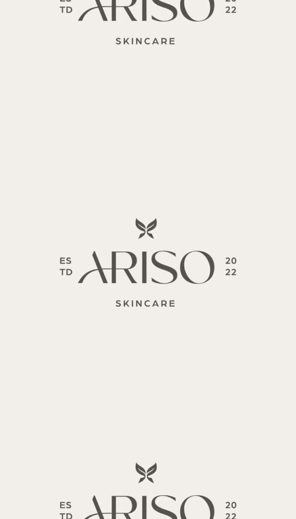 Minimalist Geometric ARISO Skincare Logo Wallpaper on Light Gray