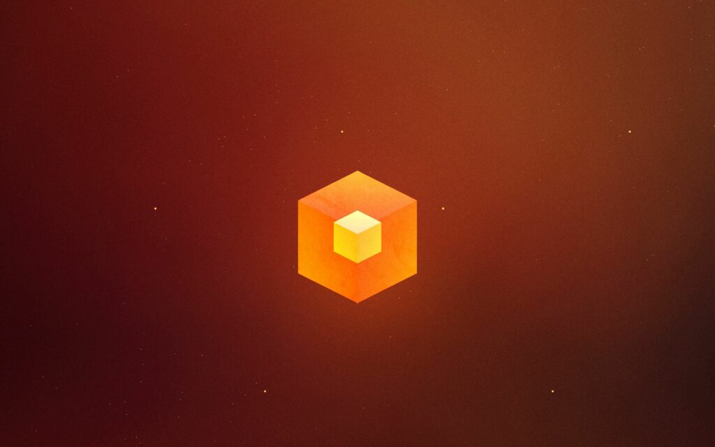 Illuminated Cube Minimalist Wallpaper | Gradient Background 1920x1200