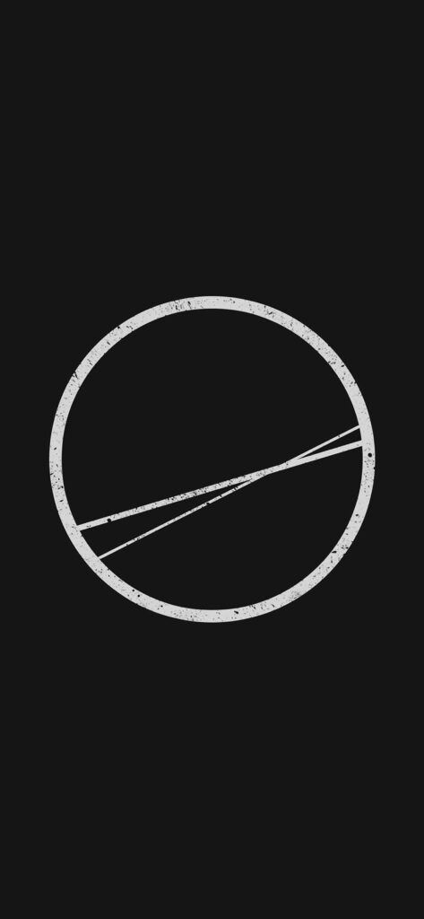 Minimalist Geometric Phone Wallpaper: White Circle on Black Background