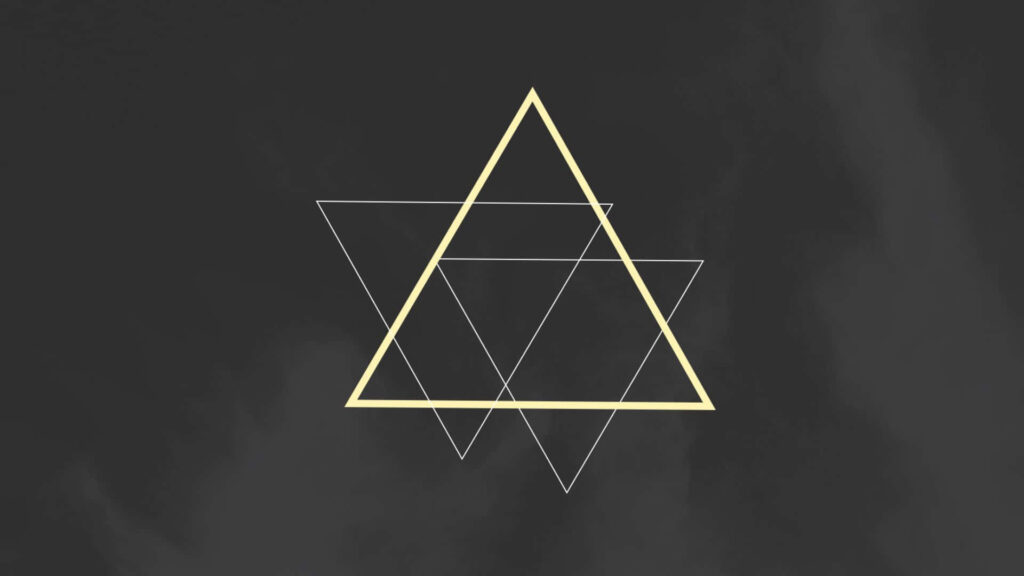 Minimalist Geometric Wallpaper: Overlapping Triangles in White & Yellow