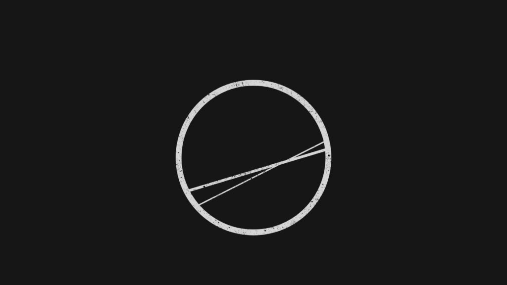 Minimalist Geometric Wallpaper: White Circle on Black Background