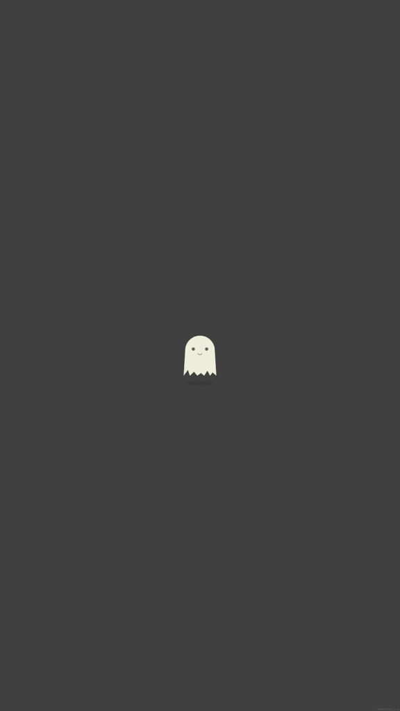 Minimalist Ghost iPhone Wallpaper on Dark Grey Background