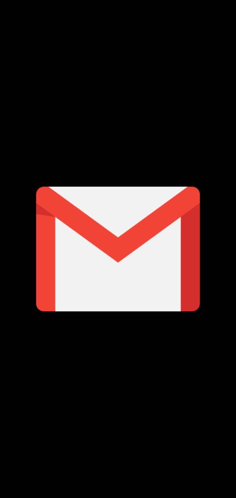 Minimalist Gmail wallpaper black background with iconic red white envelope logo for devices