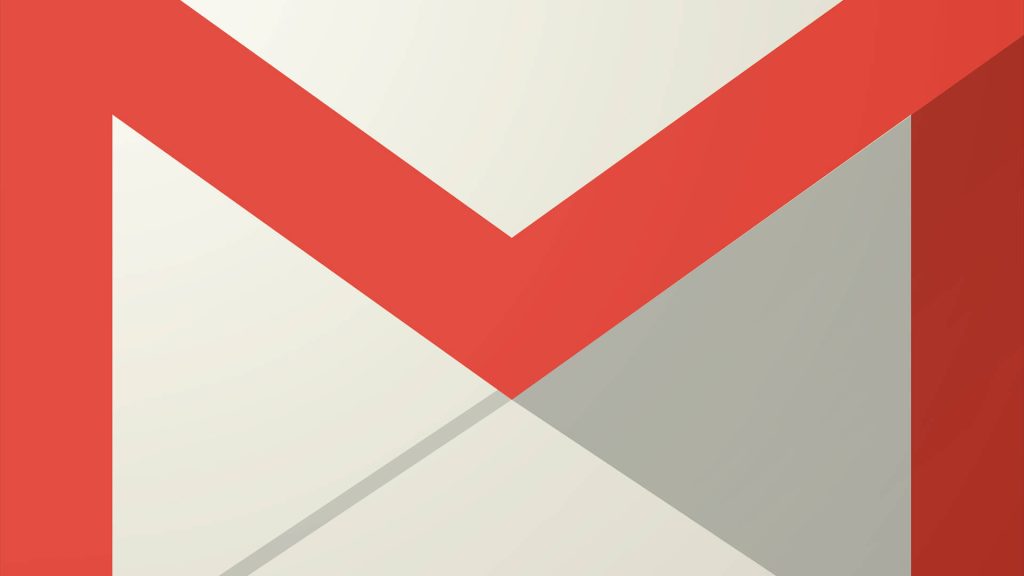 Minimalist Gmail wallpaper with red and off-white M logo flat vector art background design