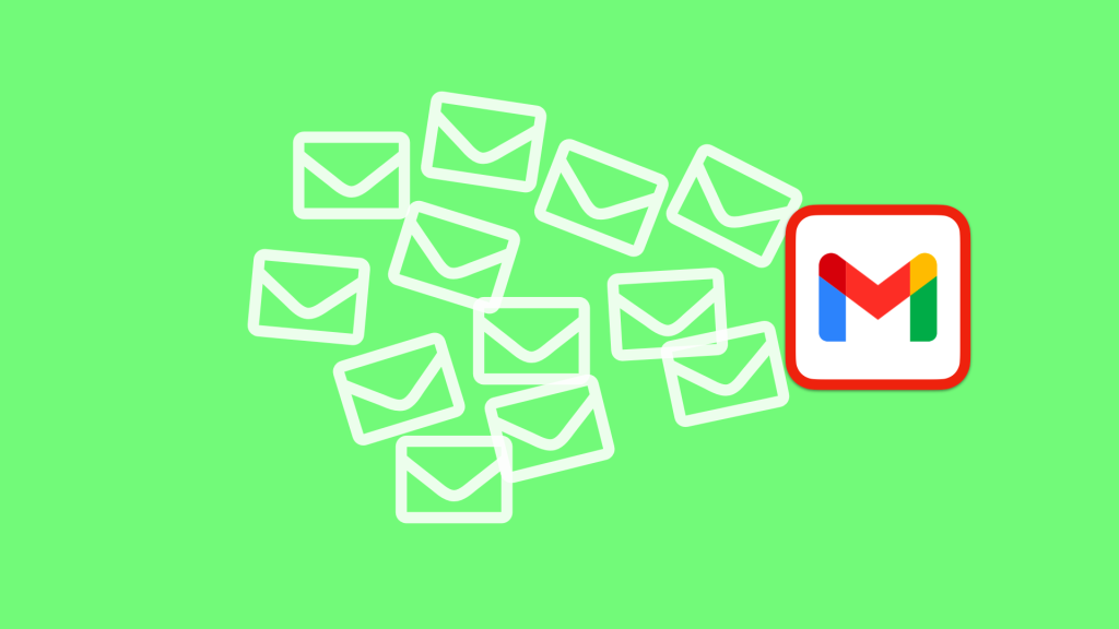 Minimalist Gmail wallpaper with colorful logo on light green background and white envelope icons