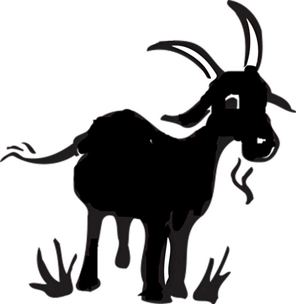 Silhouetted Goat Wallpaper: Minimalist Design on Transparent Background
