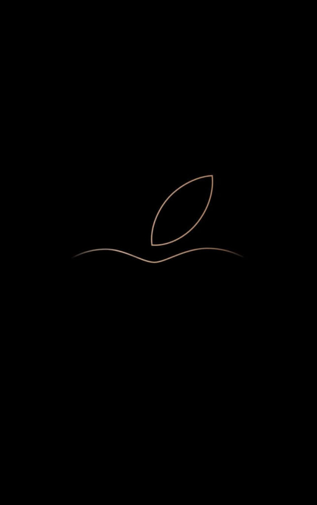 Minimalist Apple Logo Wallpaper - Elegant Gold on Black Background