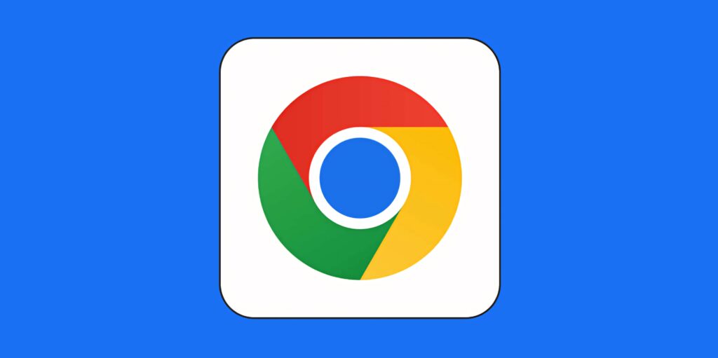 Google Chrome logo minimalist wallpaper vibrant blue background modern sleek web browser design