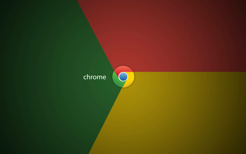 Google Chrome logo centered with colorful segmented panels symbolizing security and technology wallpaper