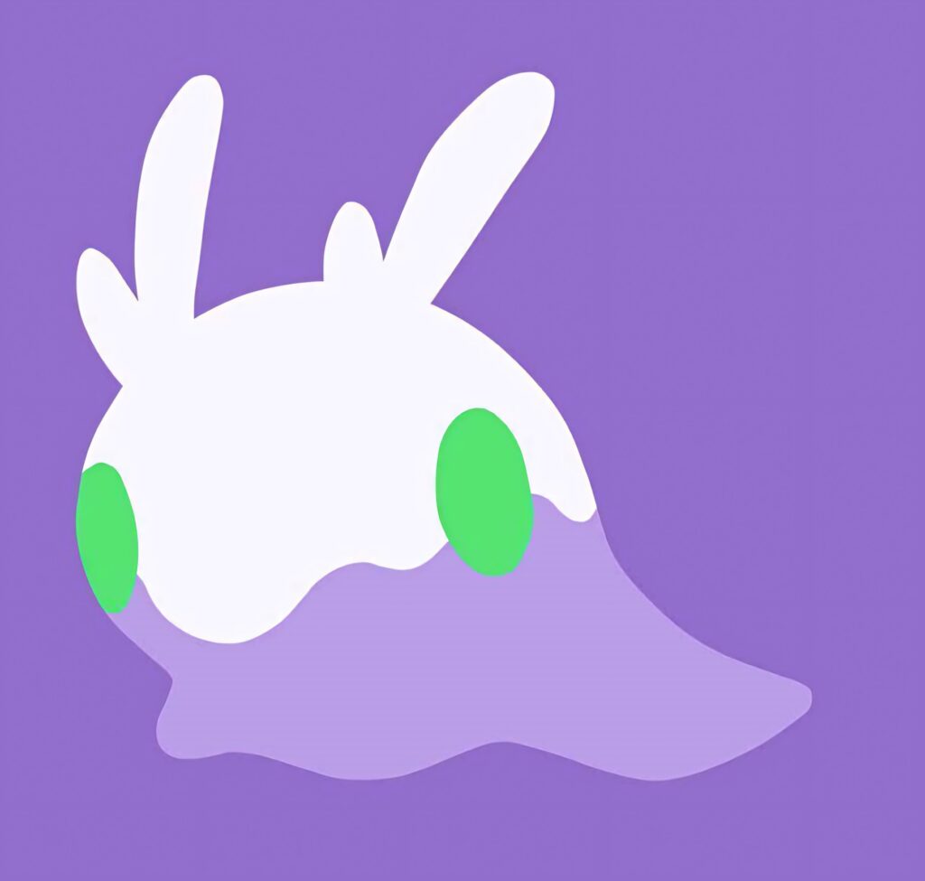 Minimalist Goomy Illustration on Violet Background - Elegant Wallpaper