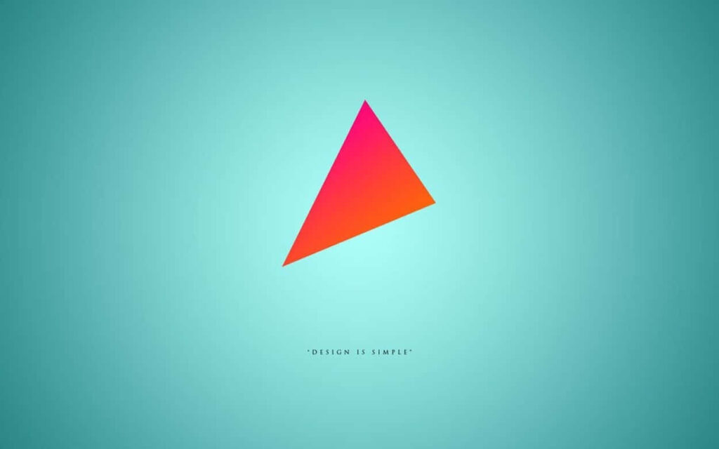 Minimalist Gradient Triangle Wallpaper on Solid Teal Background