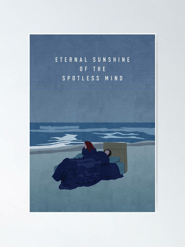 Eternal Sunshine Minimalist Art Poster: Nostalgic Coastal Scene Wallpaper