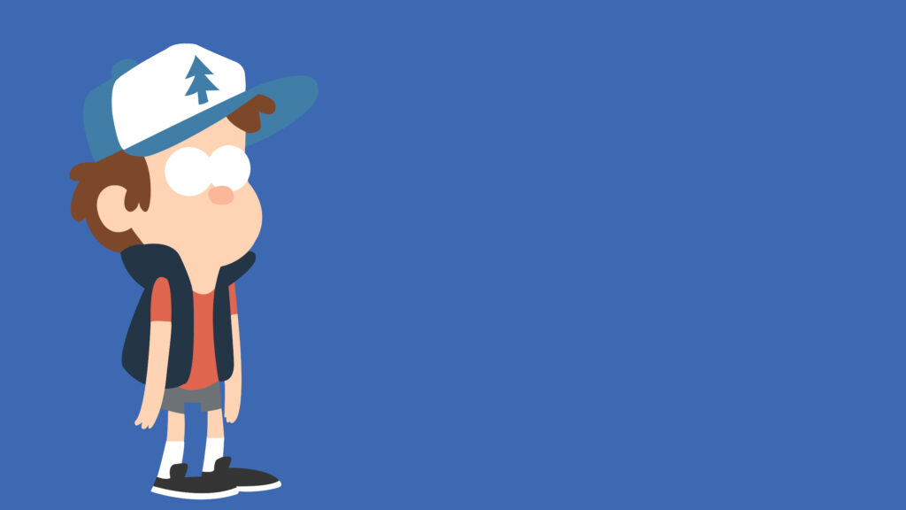 Minimalist Gravity Falls Wallpaper: Dipper Pines Adventure Scene