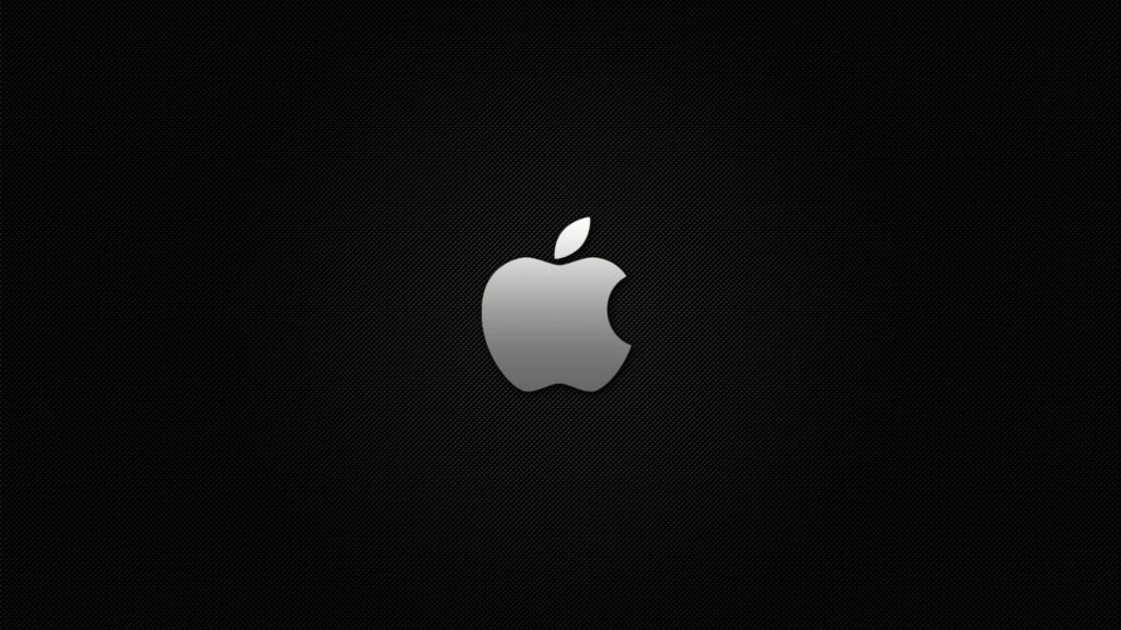 Sleek Gray Apple Logo Minimalist Wallpaper on Textured Black Background