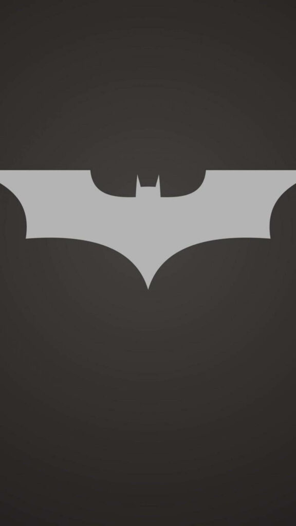 Minimalistic Gray Bat Vector Logo: Batman's Sleek iPhone Wallpaper