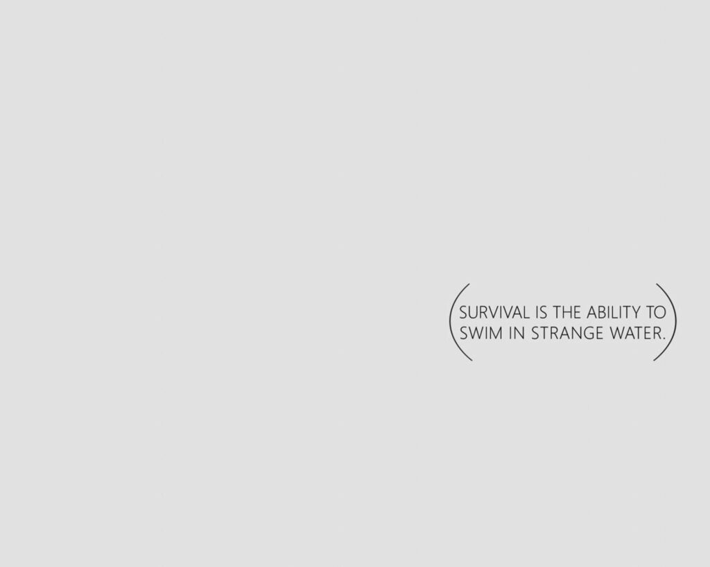 Calming Gray Desktop Wallpaper with Inspirational Survival Quote