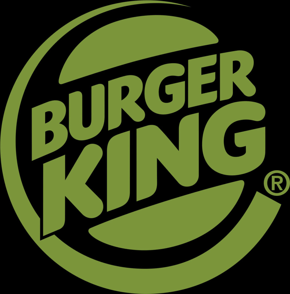 Burger King logo wallpaper green minimalist style bold circular emblem fast food background