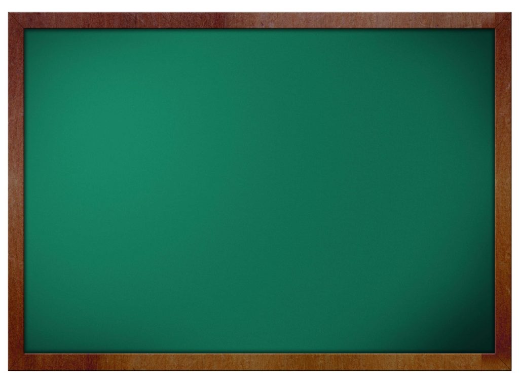 Blank green chalkboard with rustic wooden frame isolated on white background for education Wallpaper